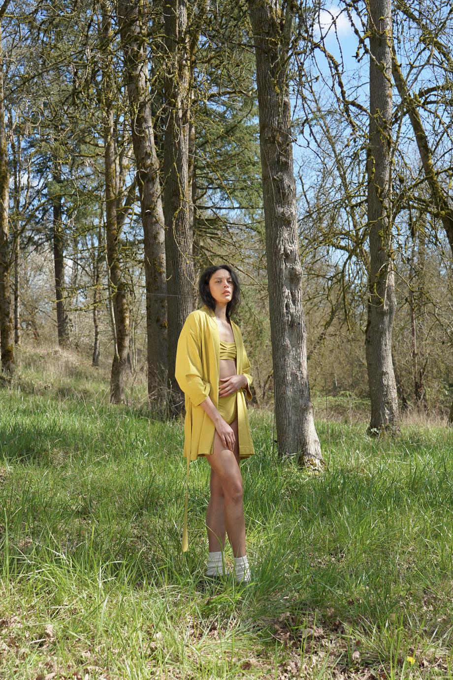SHORT ROBE, chartreuse