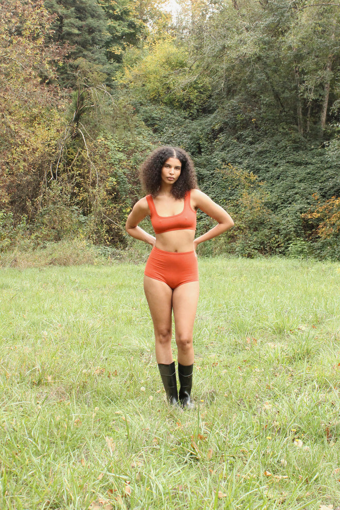 WIDE-STRAP BRA, cadmium