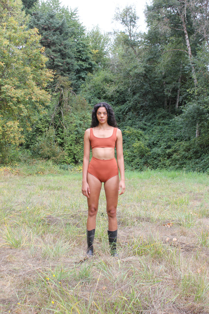 WIDE-STRAP BRA, cognac