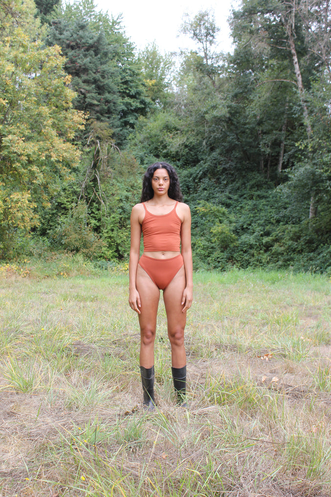 CROP TANK, cognac