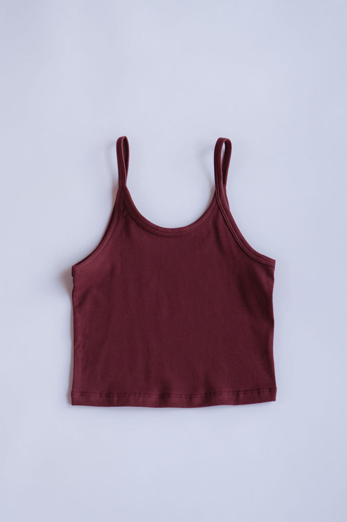 CROP TANK, burgundy