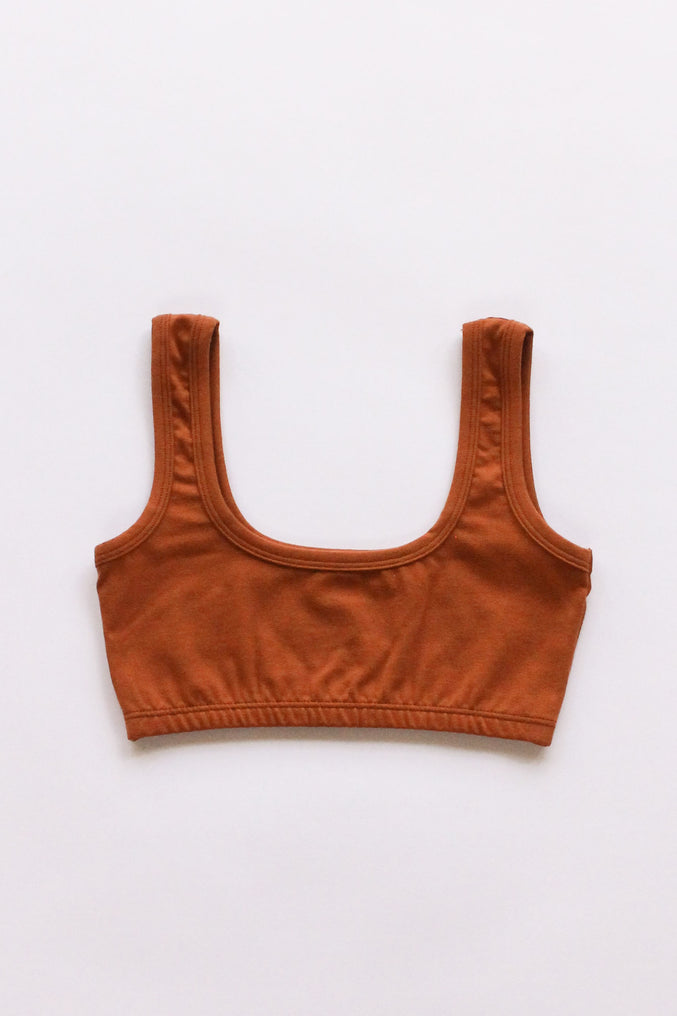 WIDE-STRAP BRA, cognac