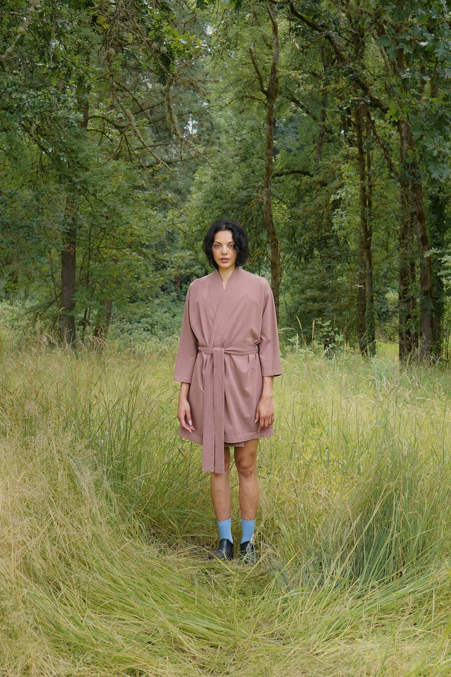 SHORT ROBE, nutmeg