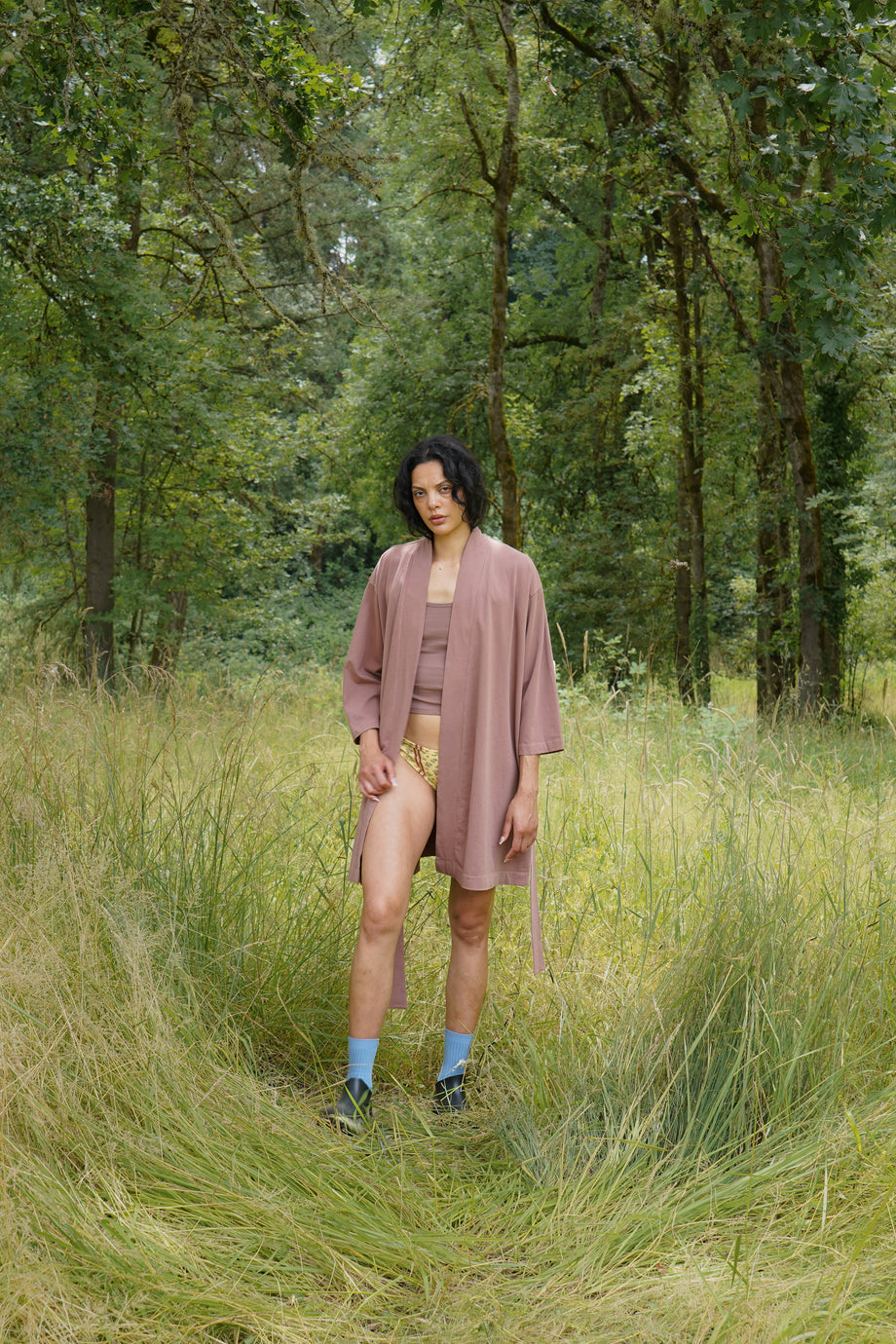 SHORT ROBE, nutmeg