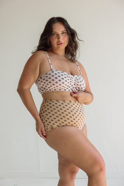 HIGH-RISE UNDIES, honey foulard