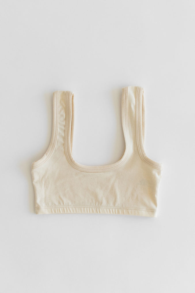 WIDE-STRAP BRA, cotton